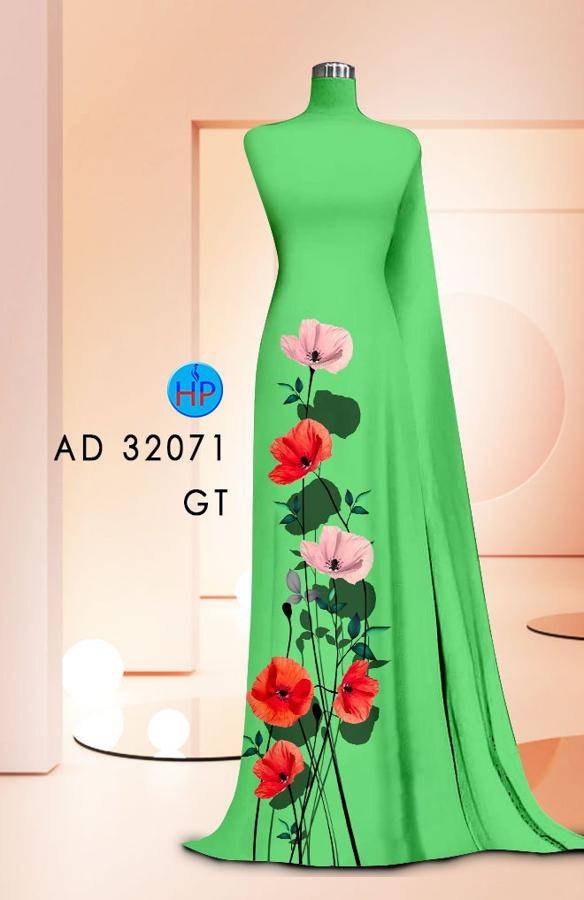 Vải Áo Dài Hoa In 3D AD 32071 5